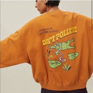 Urban Outfitters Orange Graphic Sweatshirt